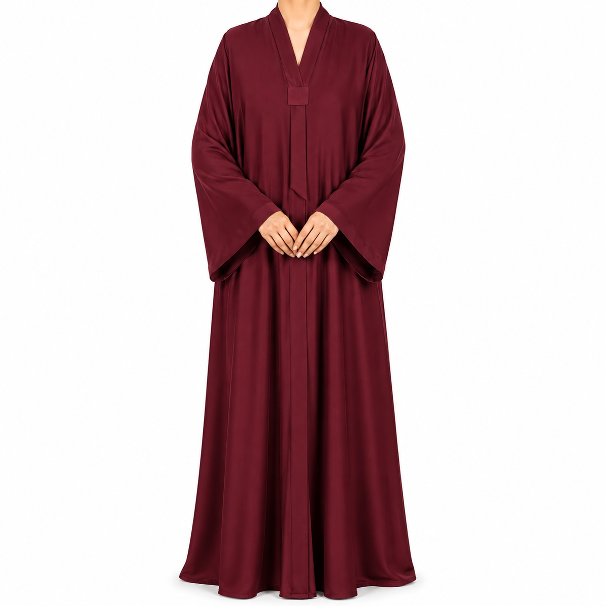 Elegant Belted Open Front Abaya