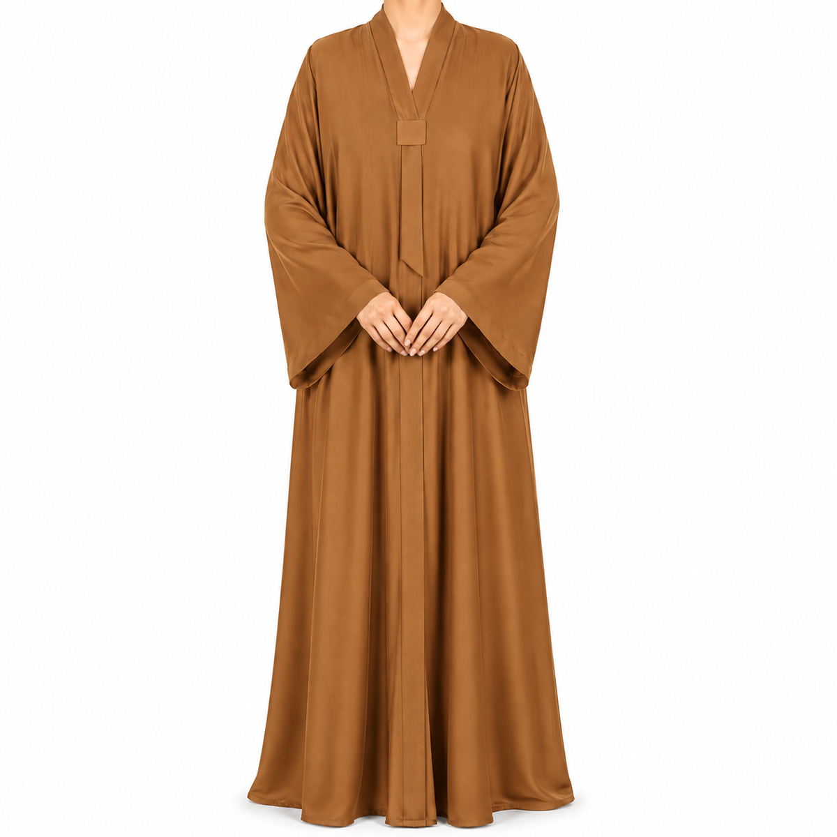 Elegant Belted Open Front Abaya