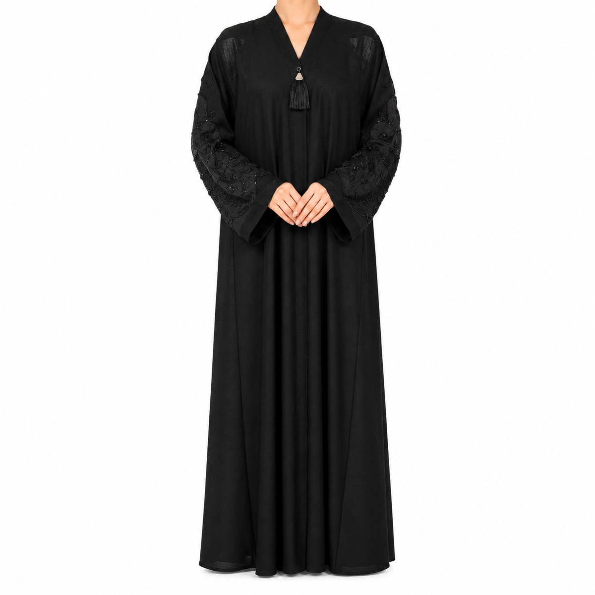 Elegant Embroidered Sleeve Abaya