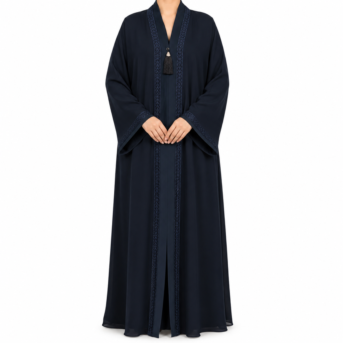 Elegant Navy Embroidered Abaya
