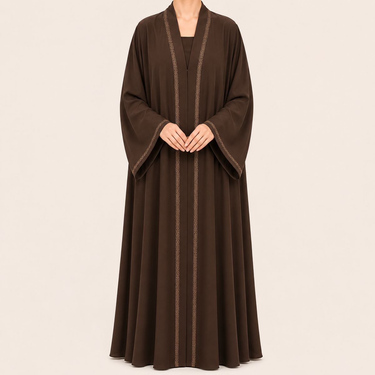 Elegant Embroidered with Flared Sleeves