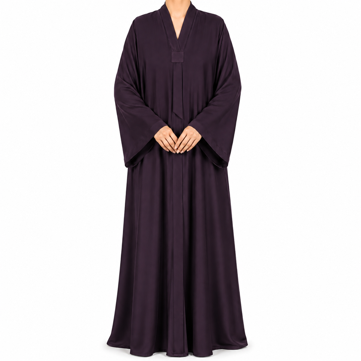 Elegant Belted Open Front Abaya