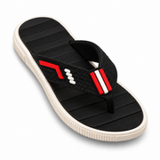 Men’s Black Casual Flip Flops with Contrast Strap
