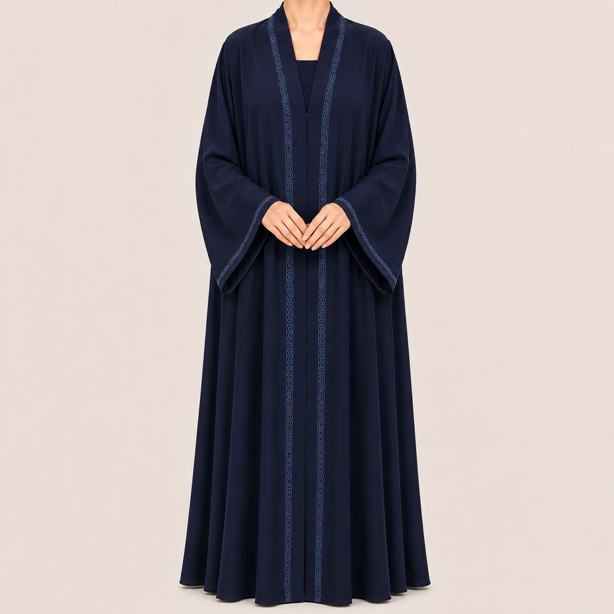 Elegant Embroidered with Flared Sleeves