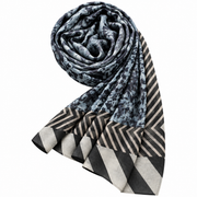 SLATE BLUE GEOMETRIC PRINTED SCARF – AL-TAMMAR