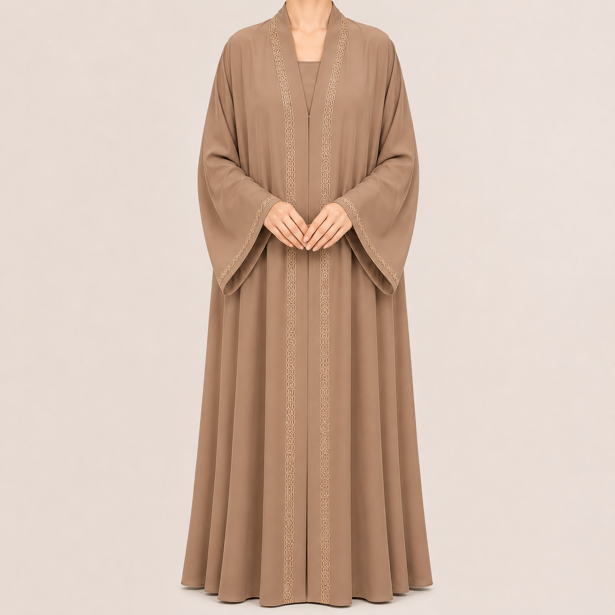 Elegant Embroidered with Flared Sleeves