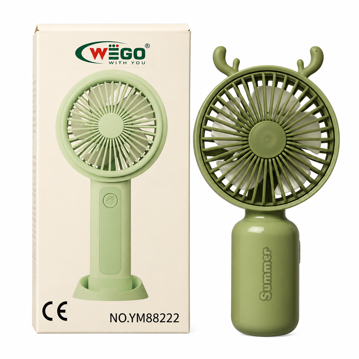 OLIVE GREEN ANTLER HANDHELD MINI FAN – AL-TAMMAR