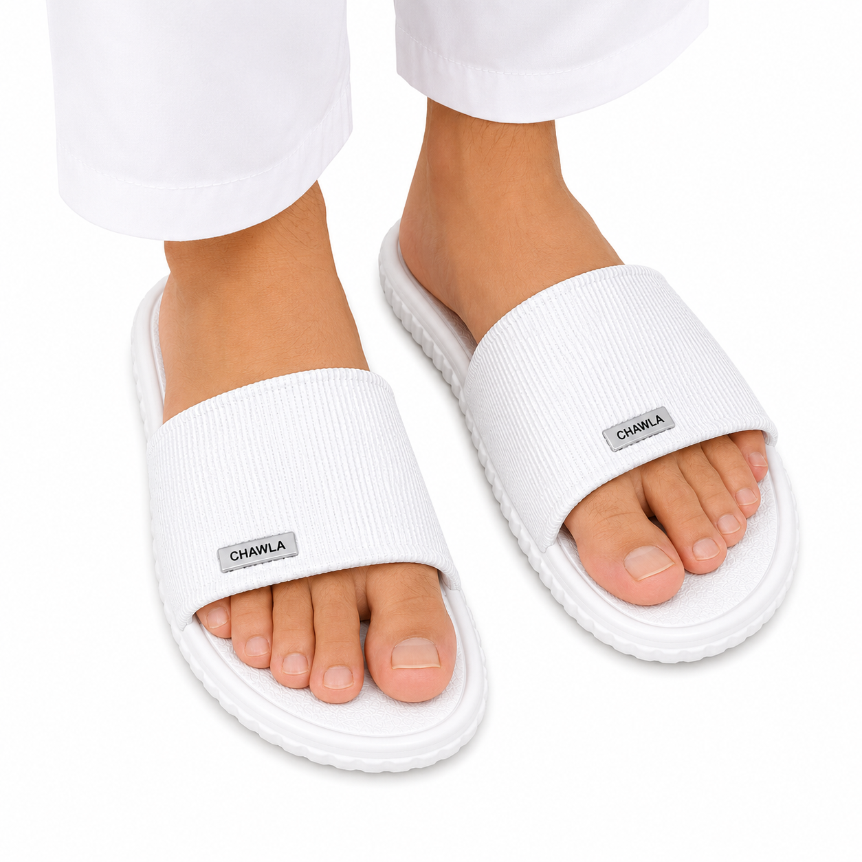 Premium White Slide Chappal for Hajj & Umrah