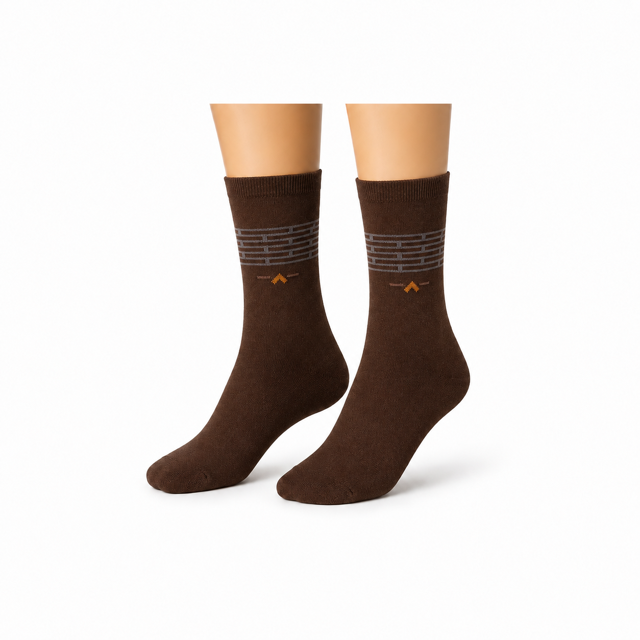 Gents Brown Striped Socks – Comfortable Everyday Pair