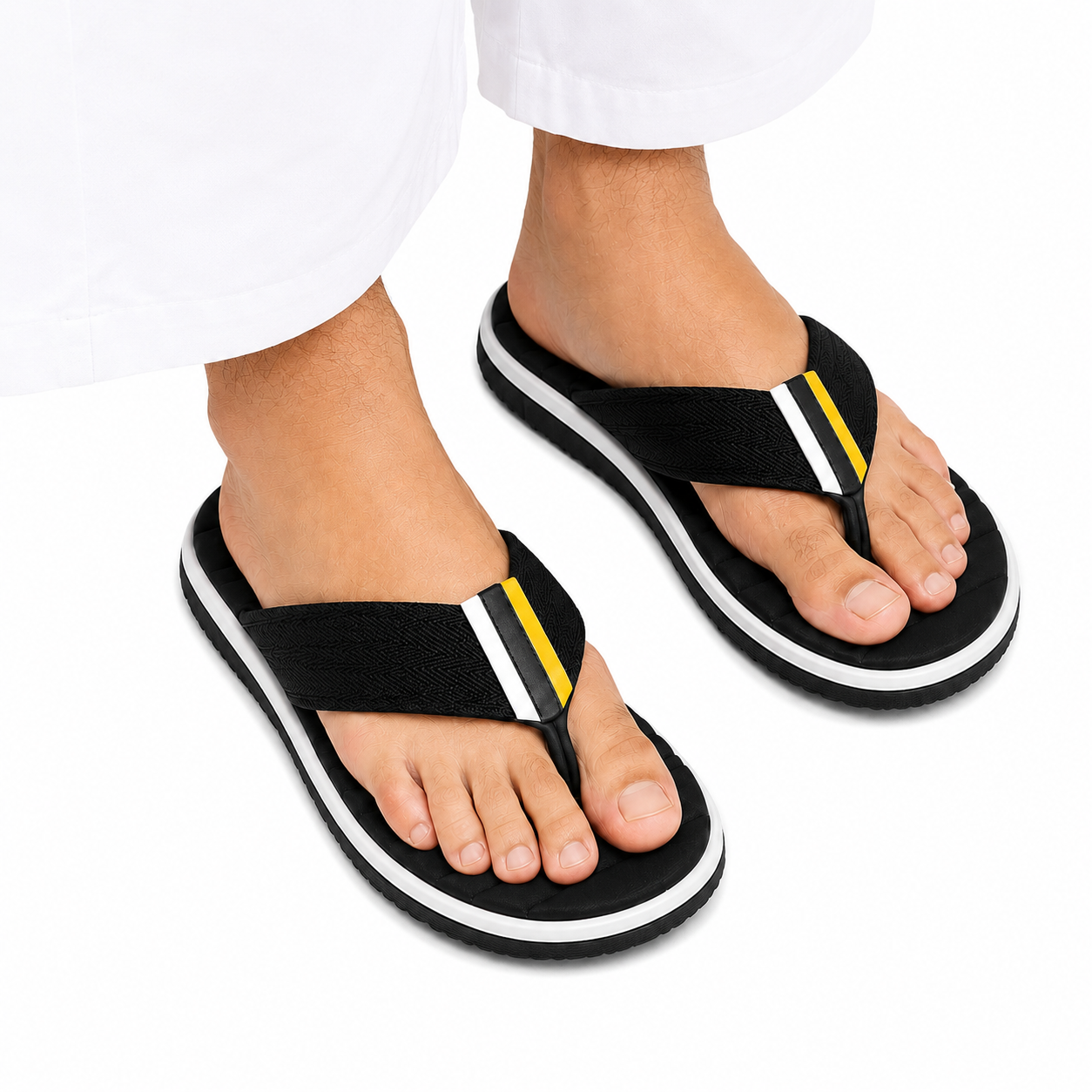Premium Black Cushioned Travel Chappal