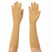 Ladies Long Beige Full-Arm Gloves