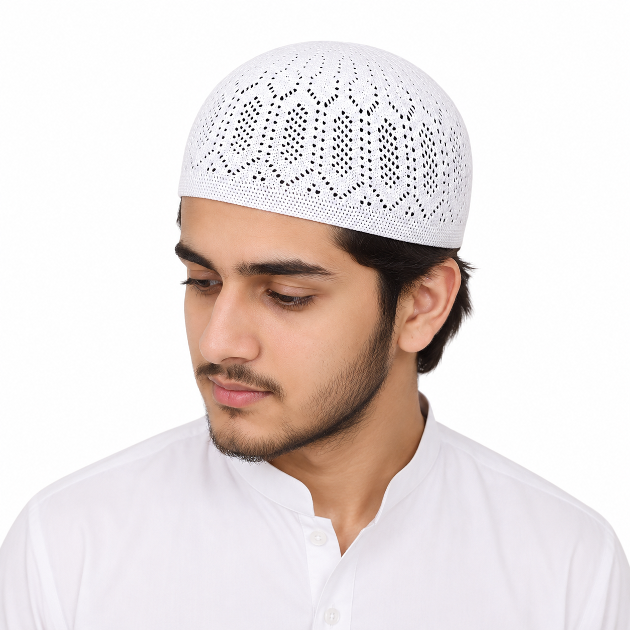 Premium Momin Prayer Cap – White