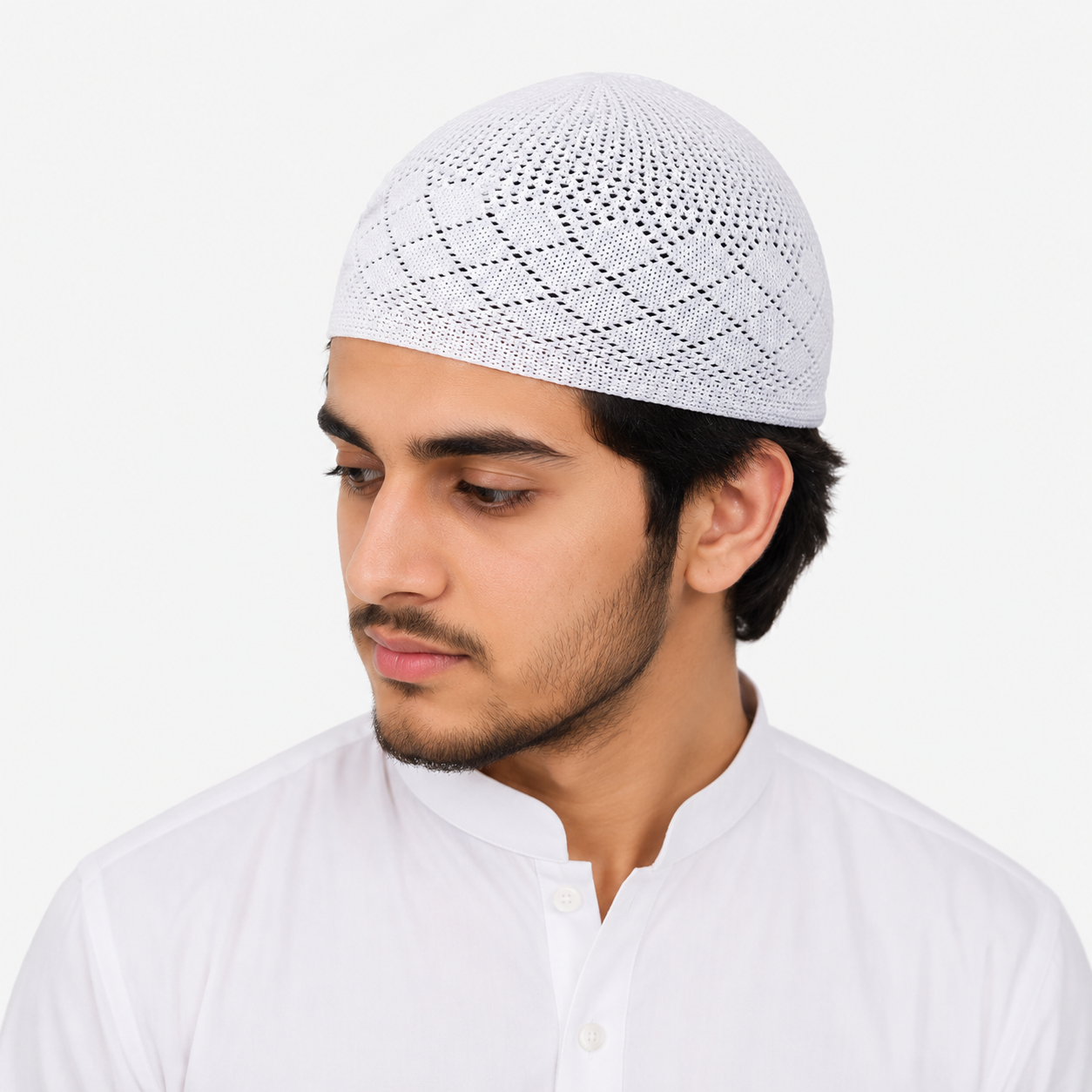 Premium Zirve Prayer Cap – White